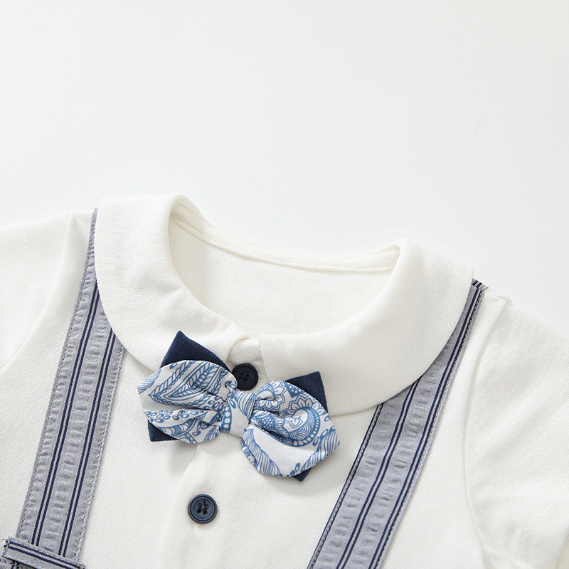 Summer Arrival Baby Boys Short Sleeves Cute Striped Overalls Pattern Rompers, MyKids-USA®, Baby One-Pieces, MyKids-USA -  -  -  -  -  -  - 