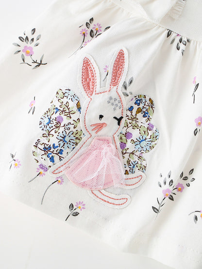 Arrival Summer Baby Kids Girls Fly Sleeves Cartoon Pattern Top and Floral Pants Clothing Set