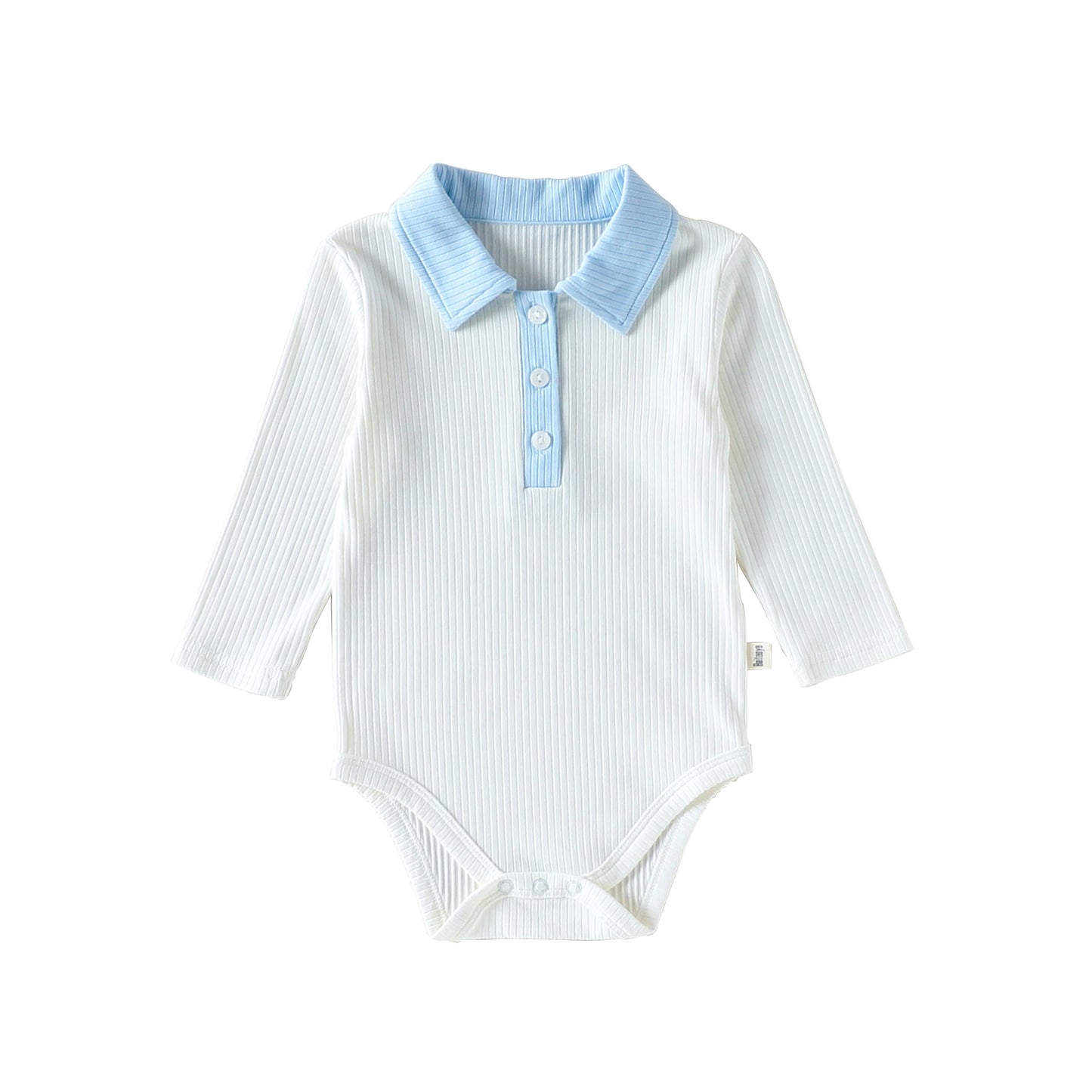 Autumn Arrival Baby Boy Long Sleeves Casual Onesies with Turn-down Collar, MyKids-USA®, Bodysuits, MyKids-USA - Size/Age - 66 (3-6M) - Color - White -  -  - TR2508282316-D