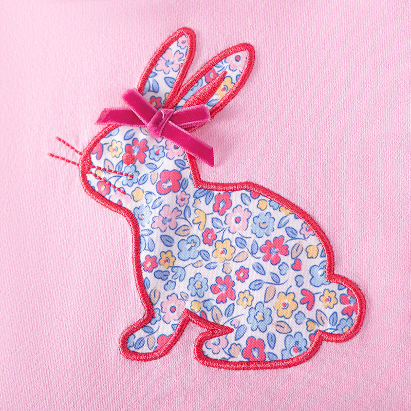 Summer Arrival Animals Cartoon and Floral Pattern Short Sleeves Dress for Stylish Girls