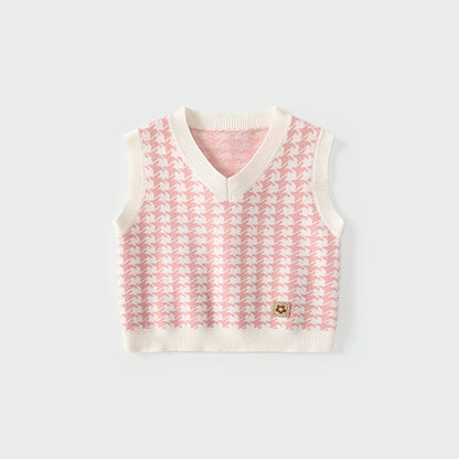 Arrival Autumn Baby Kids Unisex Houndstooth Pattern Sleeveless Vest, MyKids-USA®, Baby & Toddler Coats & Jackets, MyKids-USA - Size/Age - 80 (9-12M) - Color - Pink -  -  - TR2509012108-B