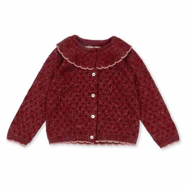 Autumn Arrival Baby Kids Girls Long Sleeves Geometric Pattern Single Breasted Knitted Cardigan with Collar, MyKids-USA®, Cardigans, MyKids-USA - Size/Age - 80 (9-12M) - Color - Red -  -  - TR2509262359-B