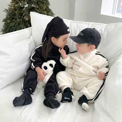 MyKids-USA® Autumn and Winter Baby Kids Unisex Long Sleeves Striped Pullover and Pants Clothing Set