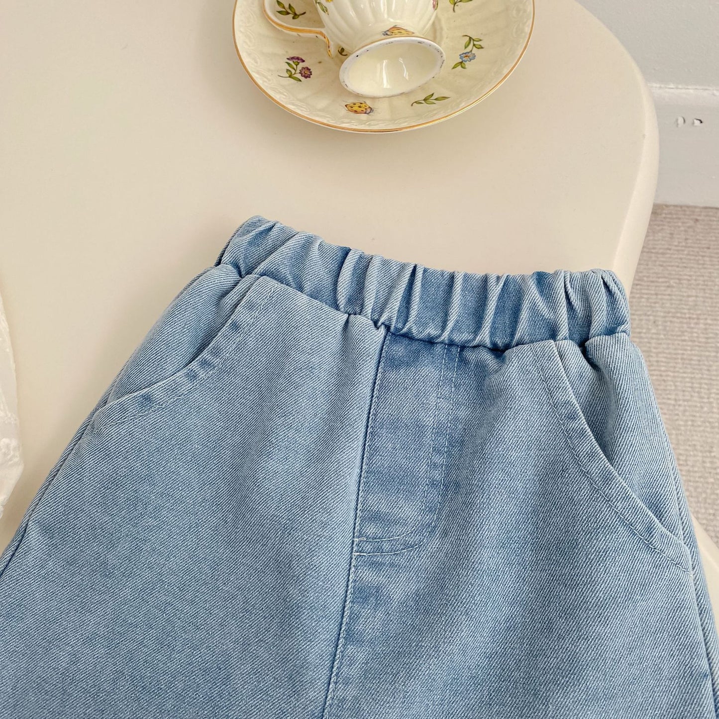 Spring and Autumn Arrival Modern Baby Kids Girls Denim Floral Lace Trim Decorated Pants, MyKids-USA®, Jeans, MyKids-USA -  -  -  -  -  -  - .