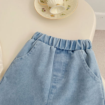 Spring and Autumn Arrival Modern Baby Kids Girls Denim Floral Lace Trim Decorated Pants, MyKids-USA®, Jeans, MyKids-USA -  -  -  -  -  -  - .