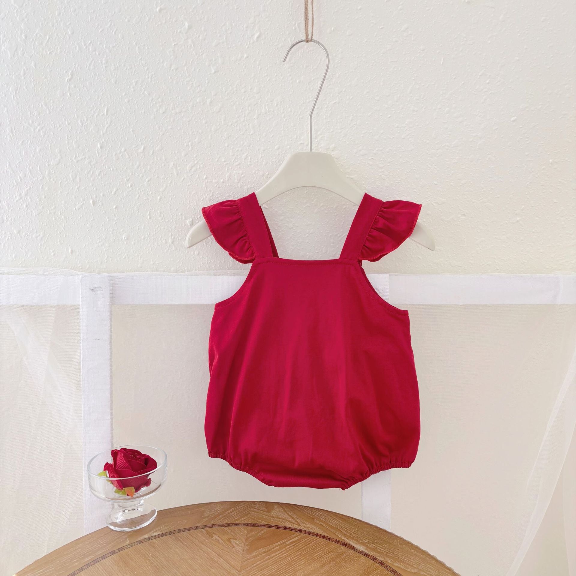 Summer Arrival Baby Girls Cute Letters and Hearts Pattern Fly Sleeves Onesies, MyKids-USA®, Baby One-Pieces, MyKids-USA -  -  -  -  -  -  - 