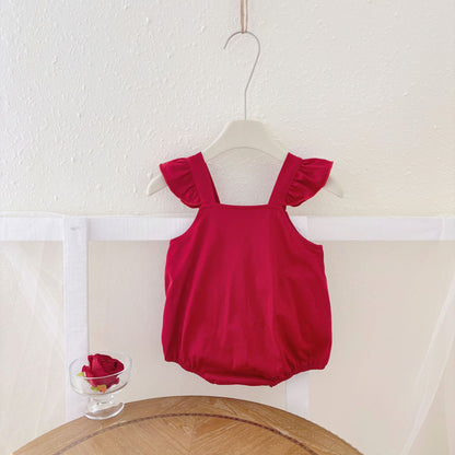 Summer Arrival Baby Girls Cute Letters and Hearts Pattern Fly Sleeves Onesies, MyKids-USA®, Baby One-Pieces, MyKids-USA -  -  -  -  -  -  - 