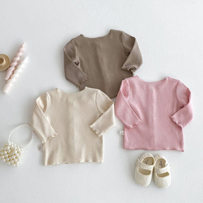 Arrival Spring Baby Kids Girls Solid Color Single Breasted Knitted Shirt, MyKids-USA®, Shirts, MyKids-USA -  -  -  -  -  -  - .