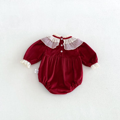 MyKids-USA® Autumn Arrival Baby Girls Long Sleeves Color Patchwork Bodysuit