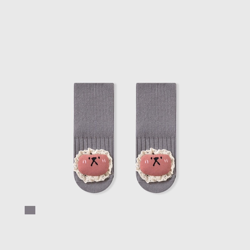 Autumn and Spring Baby Unisex Breathable Cute Cartoon Pattern Socks, MyKids-USA®, Baby & Toddler Socks & Tights, MyKids-USA - Size/Age - S (0-1Y) - Color - Grey -  -  - TR2511192229-C