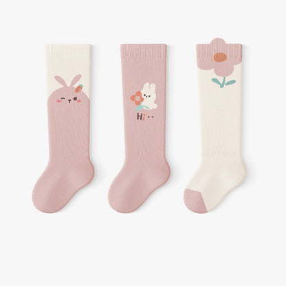 Autumn Arrival Baby Unisex Breathable Cute Cartoon Pattern Stockings 1 Lot=3-Pair Set, MyKids-USA®, Baby & Toddler Socks & Tights, MyKids-USA - Size/Age - XS (0-6M) - Color - Light Pink -  -  - TR2511142336-B