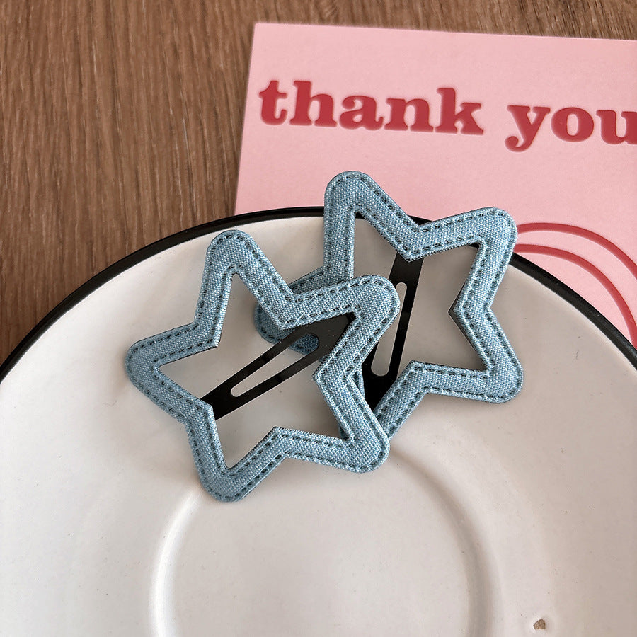 Collection of 2 Versatile Geometric Pattern Hair Clips, MyKids-USA®, Hair Pins, Claws & Clips, MyKids-USA - Size/Age - Average Size (0-12Y） - Color - Orange -  -  - TR2601231817-D.