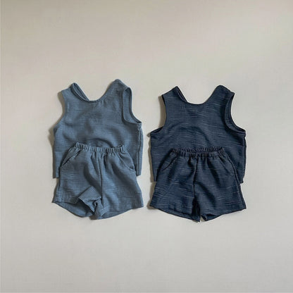 Summer Hot Selling Baby Kids Unisex Sleeveless Single Breasted Top Vest and Shorts Casual Clothing Set, MyKids-USA®, Baby & Toddler Outfits, MyKids-USA -  -  -  -  -  -  - 