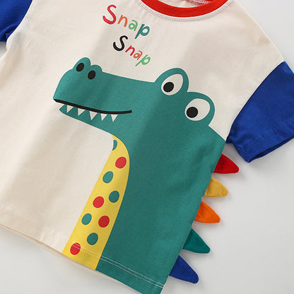 Summer Baby Kids Casual Animals Cartoon Pattern T-shirt and Shorts Clothing Set for Boys, MyKids-USA®, Baby & Toddler Outfits, MyKids-USA -  -  -  -  -  -  - 