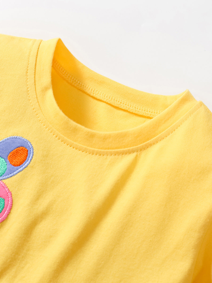 Spring And Summer Baby Girls Short Sleeves Rainbow Butterfly Floral Dress, MyKids-USA®, Baby & Toddler Dresses, MyKids-USA -  -  -  -  -  -  - 