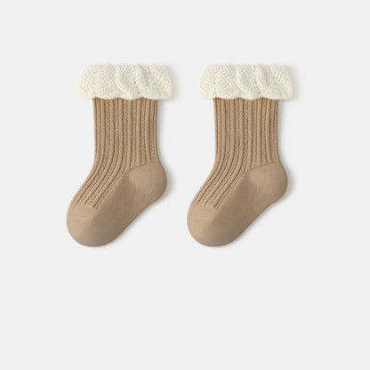 Autumn and Spring Baby Kids Girls Breathable Color Patchwork Cute Socks, MyKids-USA®, Baby & Toddler Socks & Tights, MyKids-USA - Size/Age - S (0-1Y) - Color - Coffee -  -  - TR2601081413-B.