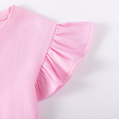 Summer Hot Selling Baby Kids Girls Short Sleeves Rainbow Cartoon Pattern T-shirt and Plain Pants Clothing Set, MyKids-USA®, Baby & Toddler Outfits, MyKids-USA -  -  -  -  -  -  - .