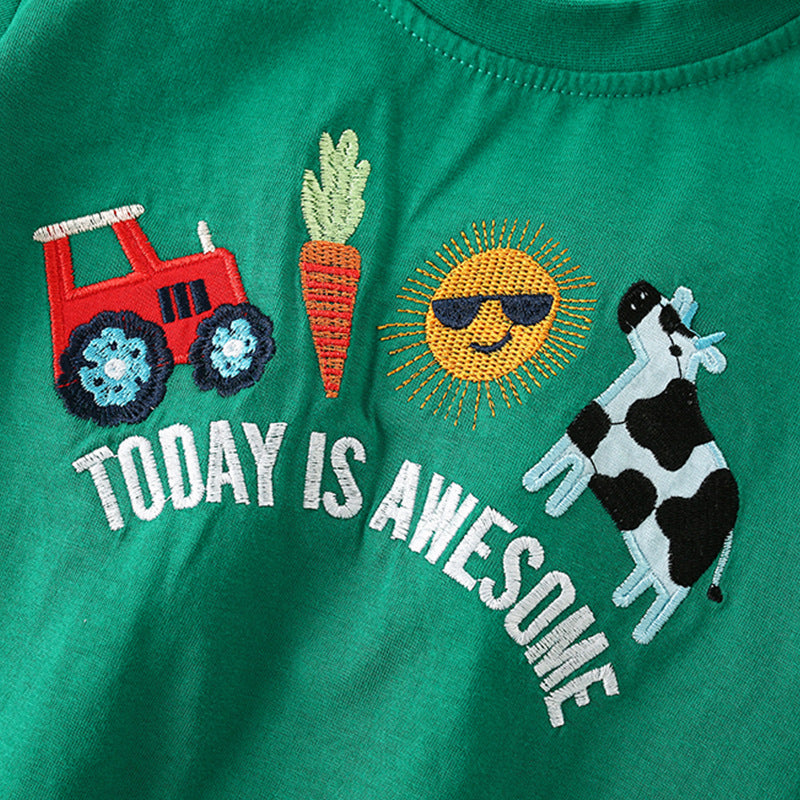 Summer Arrival Boys’ Farm Cartoon Pattern T-shirt in European and American Style, MyKids-USA®, Baby & Toddler Tops, MyKids-USA -  -  -  -  -  -  - 