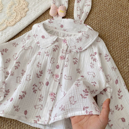 Arrival Spring Baby Kids Girls Flowers and Rabbits Pattern Single Breasted Shirt, MyKids-USA®, Shirts, MyKids-USA -  -  -  -  -  -  - .