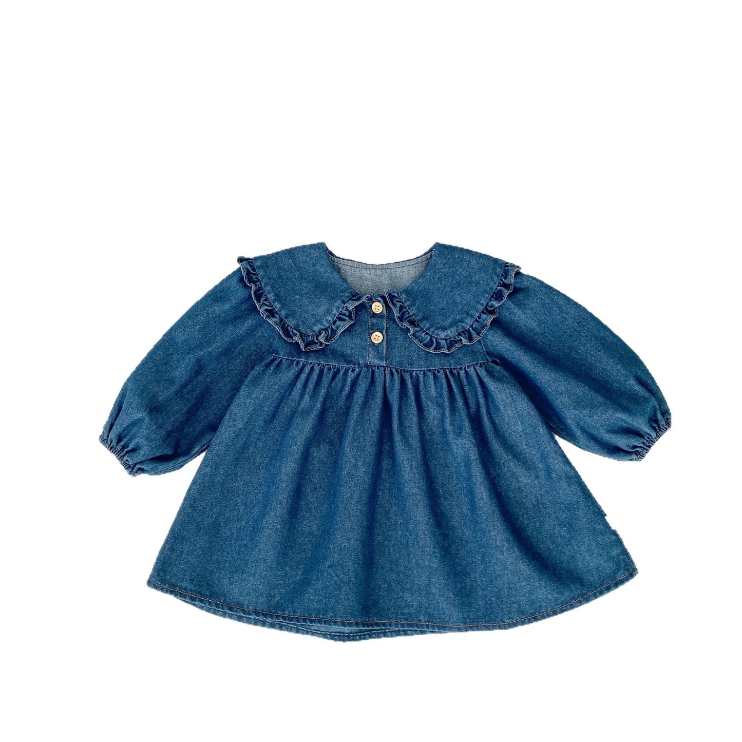 MyKids-USA® Autumn Arrival Baby Long Sleeves Cute Denim Dress