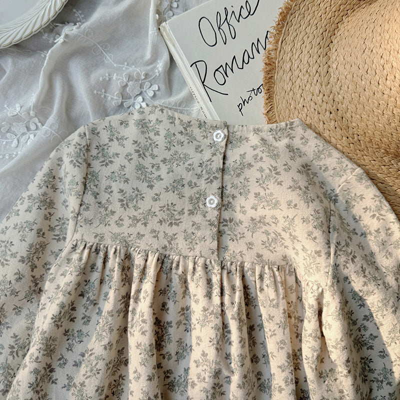 Arrival Autumn Girls Cute Flowers and Lace Embroidery Pattern Long Sleeves Crew Neck Dress, MyKids-USA®, Baby & Toddler Dresses, MyKids-USA -  -  -  -  -  -  - 