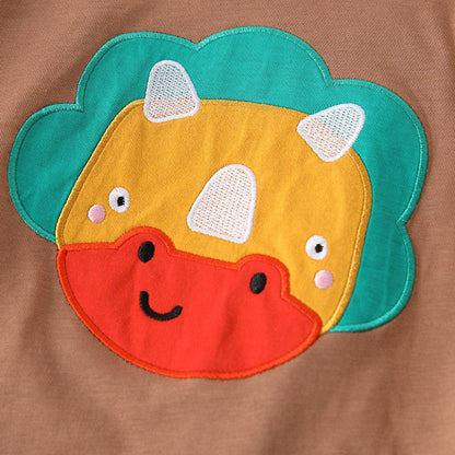 Spring and Autumn Boys Animals Cartoon Pattern Long Sleeves Top and Plaid Pants Clothing Set, MyKids-USA®, Baby & Toddler Outfits, MyKids-USA -  -  -  -  -  -  - 