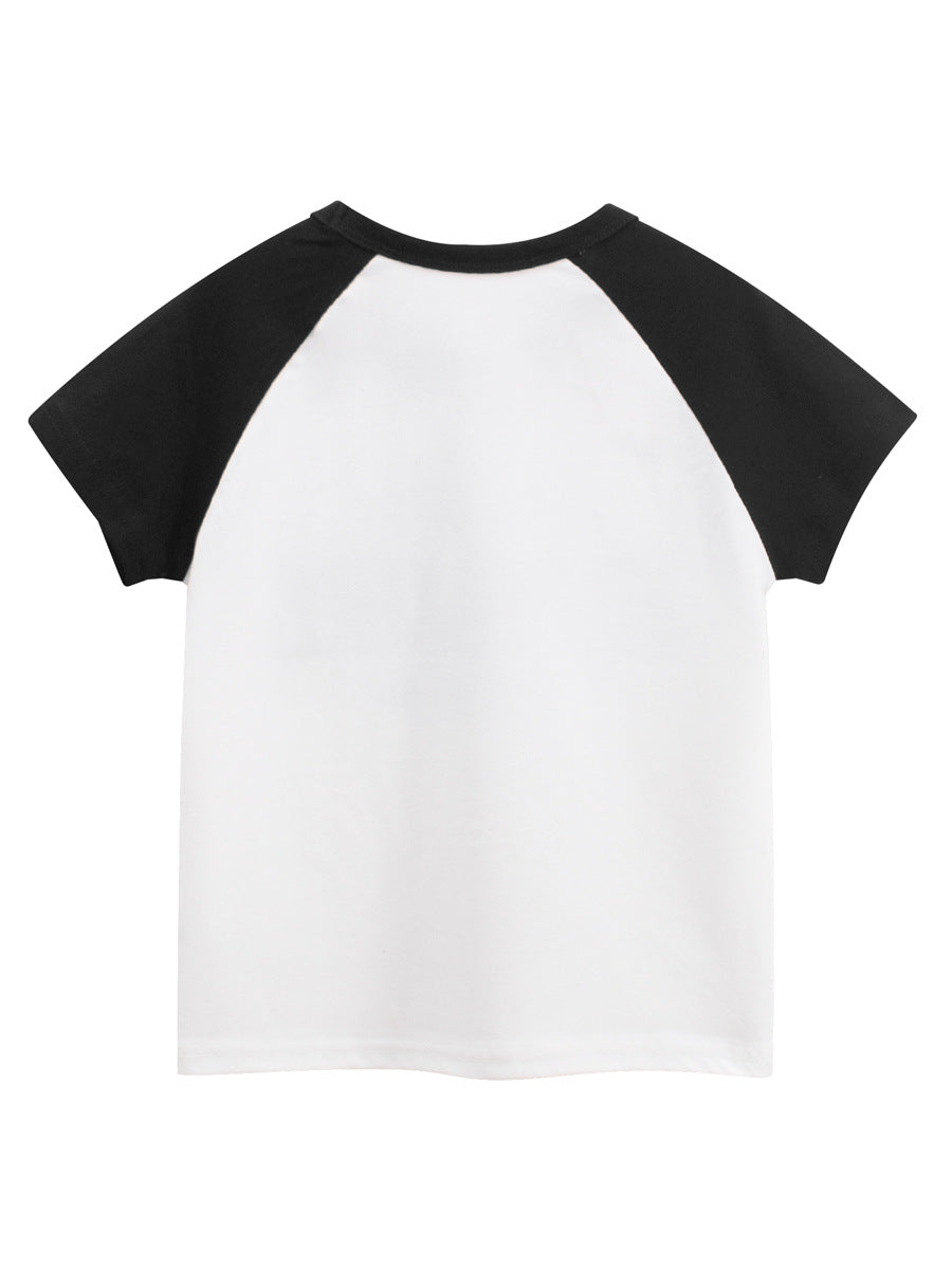Summer Boys’ Letters Pattern T-shirt in European and American Style