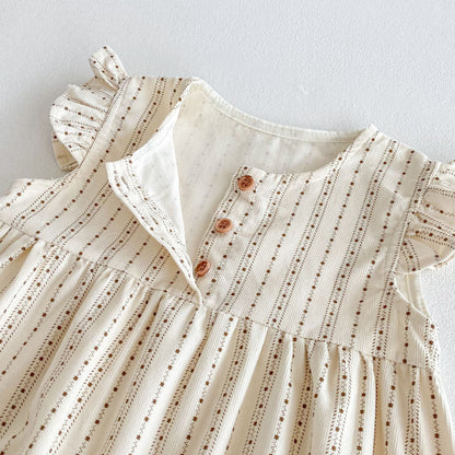 Summer Arrival Baby Girls Fly Sleeves Striped Pattern Rompers, MyKids-USA®, Baby One-Pieces, MyKids-USA -  -  -  -  -  -  - 