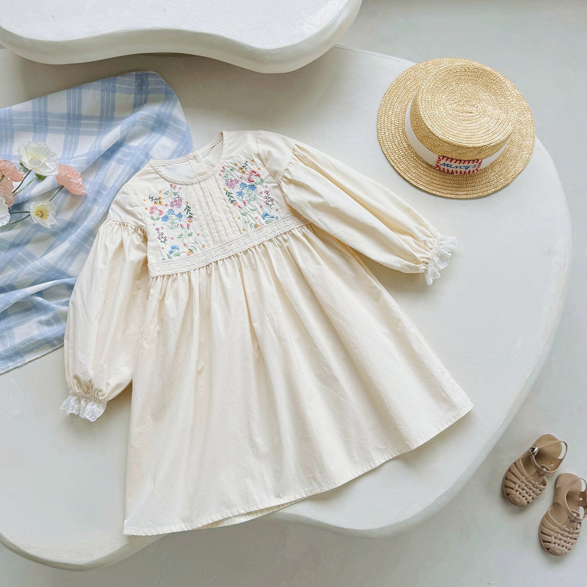 Arrival Autumn Girls Flowers Embroidery Pattern Long Sleeves Dress, MyKids-USA®, Baby & Toddler Dresses, MyKids-USA -  -  -  -  -  -  - 