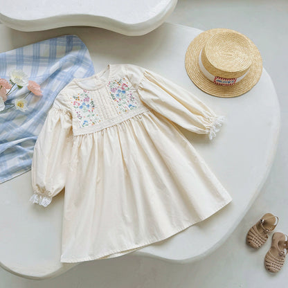 Arrival Autumn Girls Flowers Embroidery Pattern Long Sleeves Dress, MyKids-USA®, Baby & Toddler Dresses, MyKids-USA -  -  -  -  -  -  - 