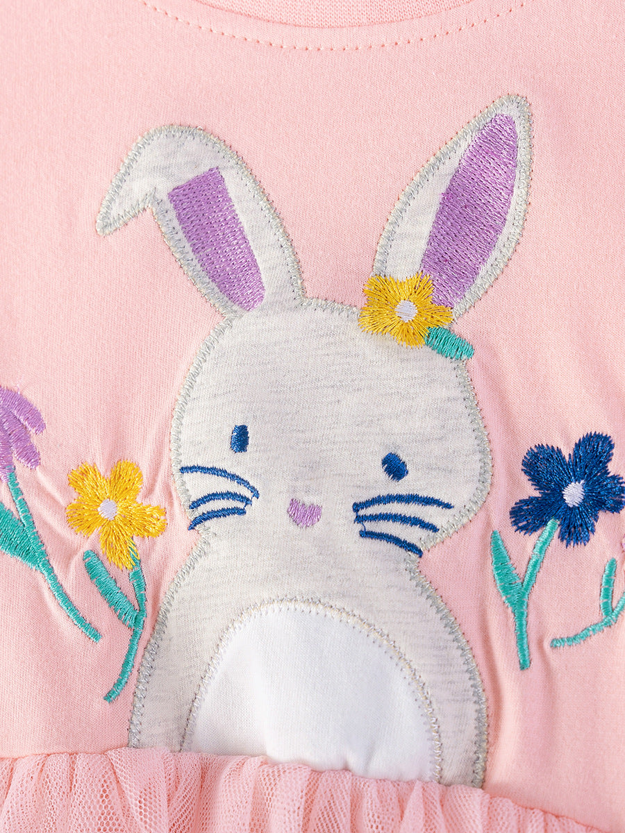Summer Arrival Rabbit Cartoon Pattern Short Sleeves Dress for Stylish Girls, MyKids-USA®, Baby & Children's Dresses, MyKids-USA -  -  -  -  -  -  - .