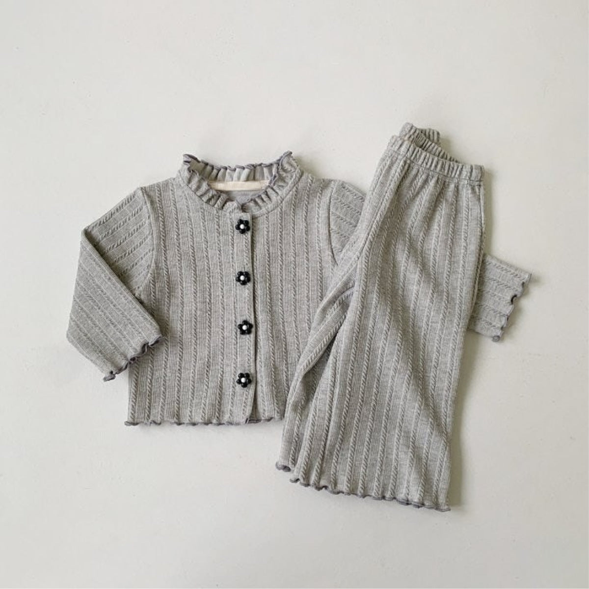 MyKids-USA® Spring and Autumn Baby Kids Girls Long Sleeves Solid Color Shirt and Pants Clothing Set