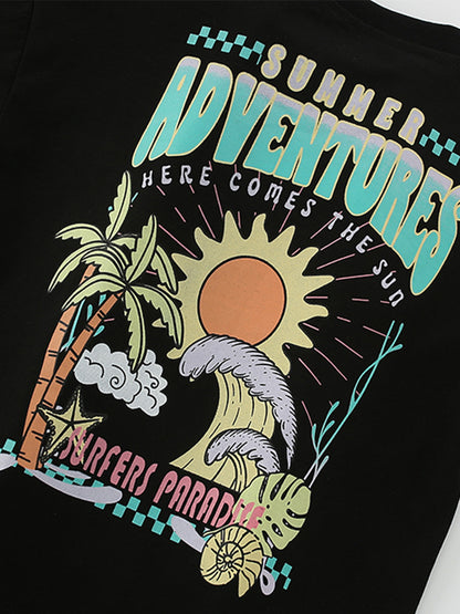 Summer Baby Kids Sun and Stars Pattern T-shirt and Shorts Clothing Set for Boys, MyKids-USA®, Baby & Toddler Outfits, MyKids-USA -  -  -  -  -  -  - 