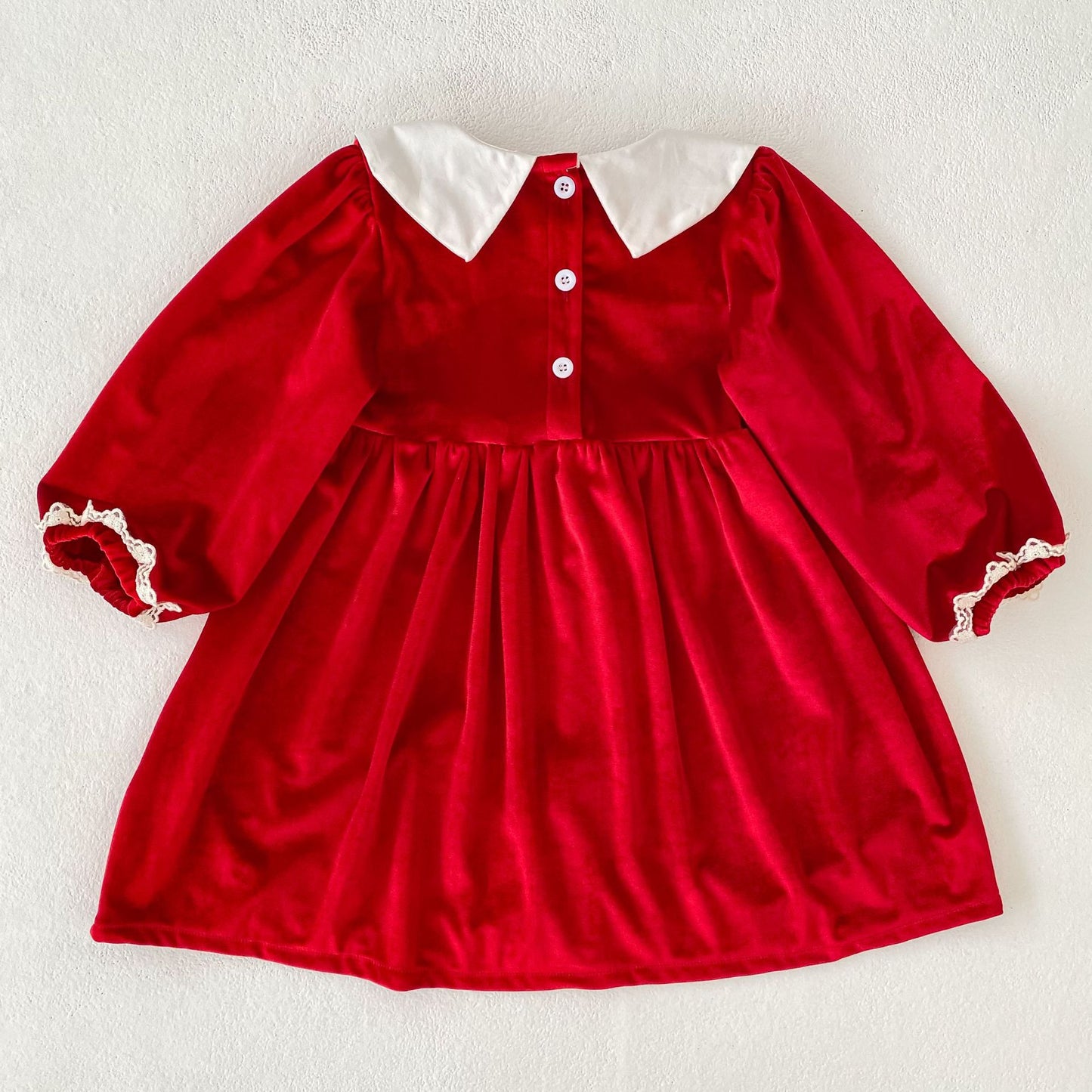 MyKids-USA® Autumn Lace Trim Baby Kids Girls Princess Long Sleeves Color Patchwork Dress