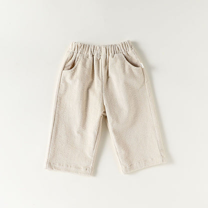 Spring and Autumn Arrival Baby Kids Unisex Striped Pattern Casual Pants, MyKids-USA®, Trousers, MyKids-USA - Size/Age - 80 (9-12M) - Color - Beige -  -  - TR2509282343