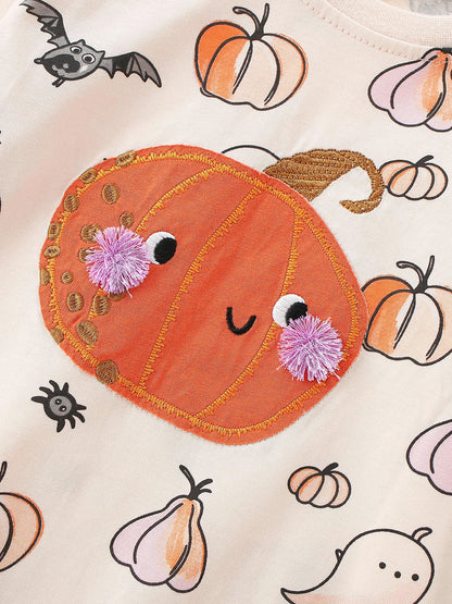 MyKids-USA® Baby Kids Girls Halloween Cartoon Pattern Long Sleeves Top and Pants Clothing Set