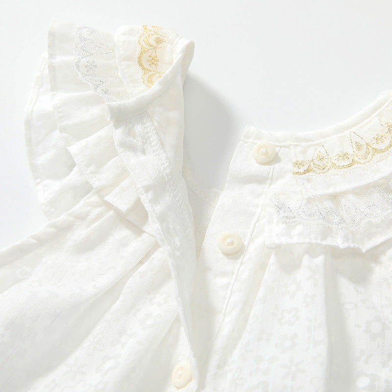 Summer Arrival Baby Girls Sleeveless Simple Embroidery Pattern Onesies, MyKids-USA®, Baby One-Pieces, MyKids-USA -  -  -  -  -  -  - 