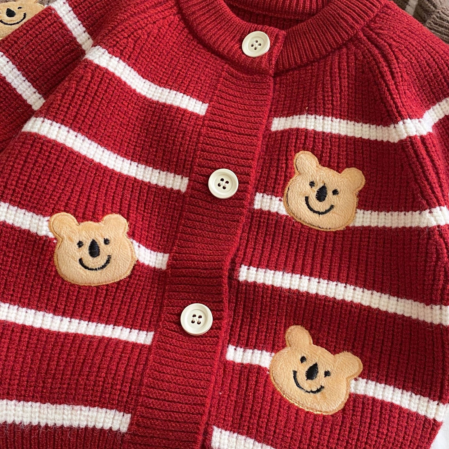 Autumn and Winter Arrival Baby Kids Unisex Teddy Bears Pattern Long Sleeves Casual Cardigan, MyKids-USA®, Cardigans, MyKids-USA -  -  -  -  -  -  - 