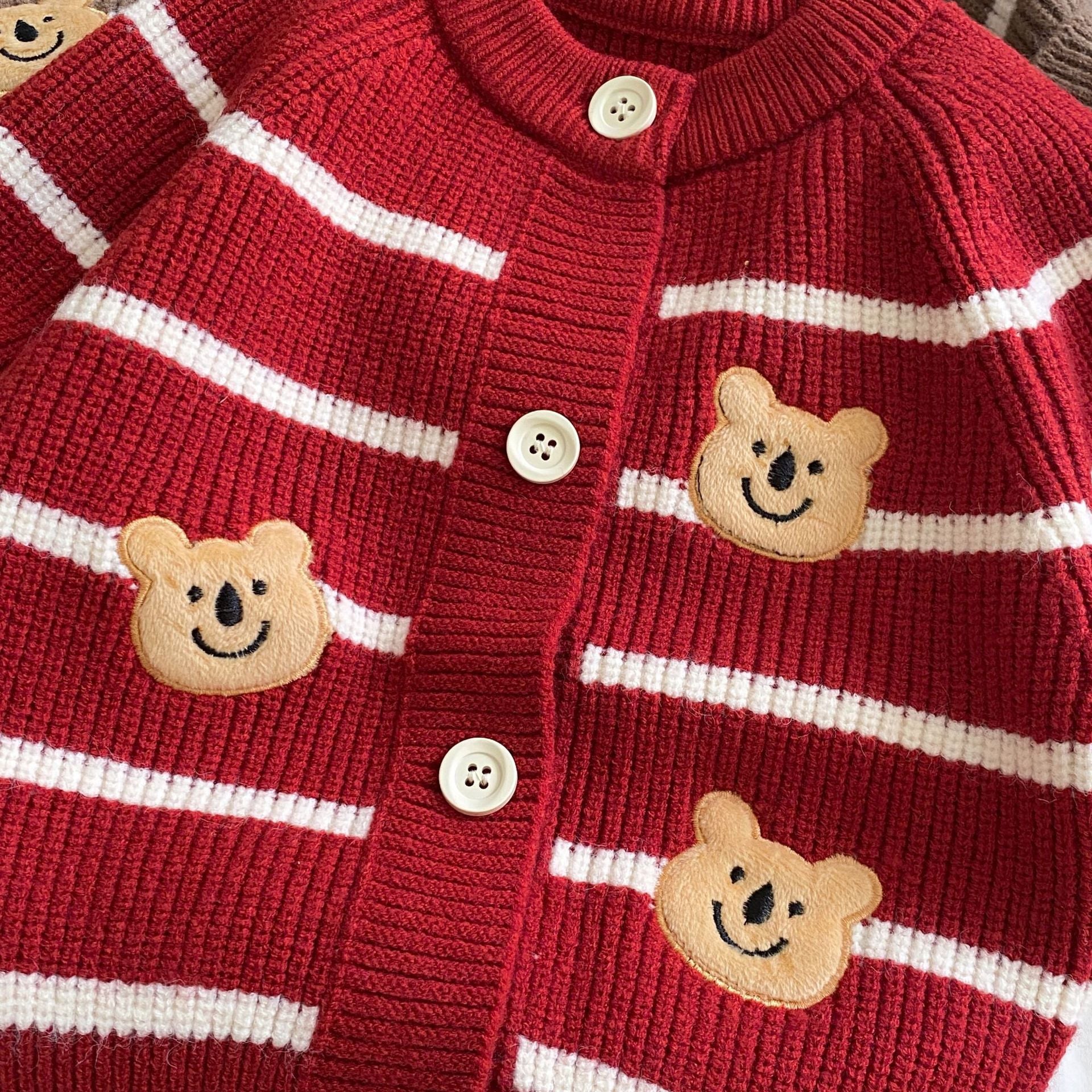 Autumn and Winter Arrival Baby Kids Unisex Teddy Bears Pattern Long Sleeves Casual Cardigan, MyKids-USA®, Cardigans, MyKids-USA -  -  -  -  -  -  - 