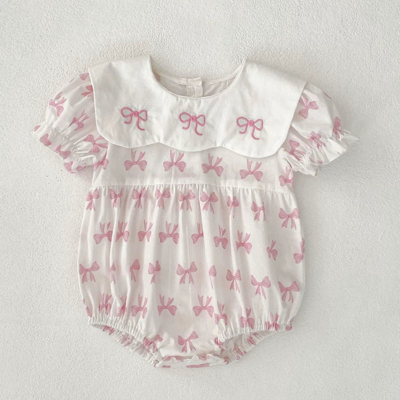 Summer Baby Girls French-style Butterfly-bow Pattern Short Sleeves Onesies and Dress – Princess Sister Matching Set, MyKids-USA®, Baby & Toddler Dresses, MyKids-USA - Size/Age - 66 (3-6M) - Color - Light Pink -  -  - TR2506082307-A