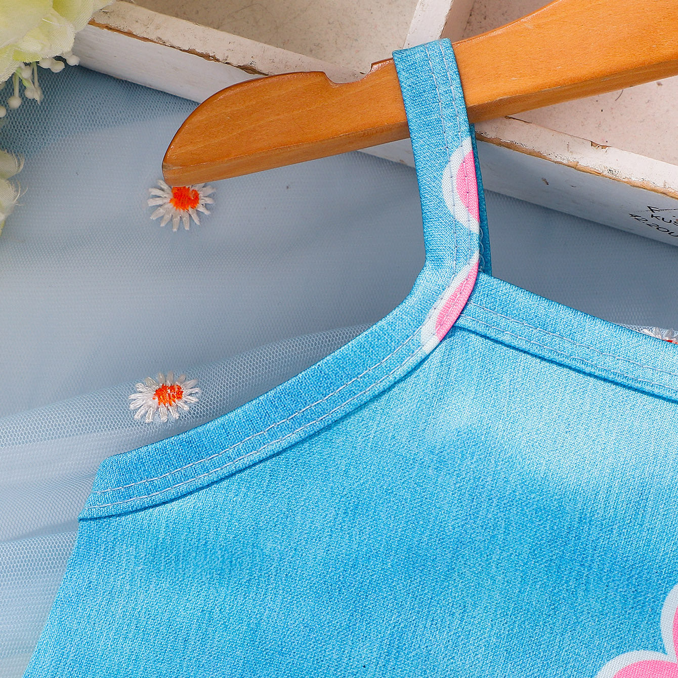 Summer Baby Kids Girls Sleeveless Flowers Pattern Vest and Pants Set