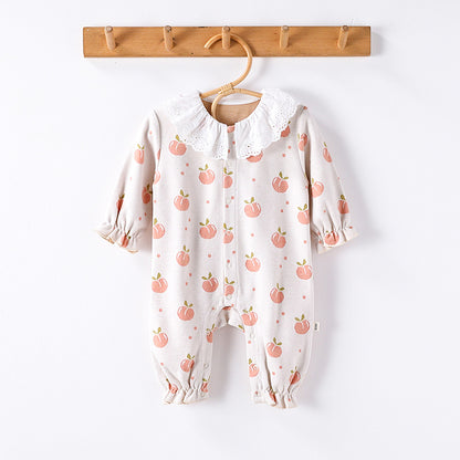Autumn and Spring Arrival Baby Girls Simple Fruits Pattern Long Sleeves Rompers, MyKids-USA®, Baby One-Pieces, MyKids-USA - Size/Age - 66 (3-6M) - Color - Grey -  -  - TR2409282045-A