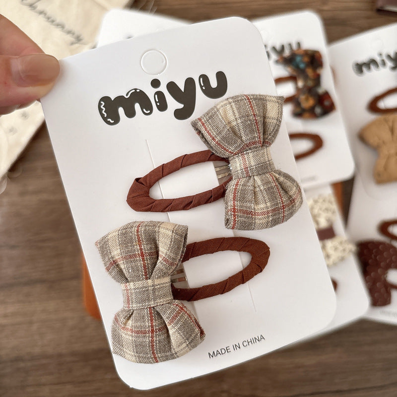 Collection of 2 Versatile Butterfly-bows Decorated Hair Clips, MyKids-USA®, Hair Pins, Claws & Clips, MyKids-USA - Size/Age - Average Size (0-12Y） - Color - Khaki -  -  - TR2603031317-E.