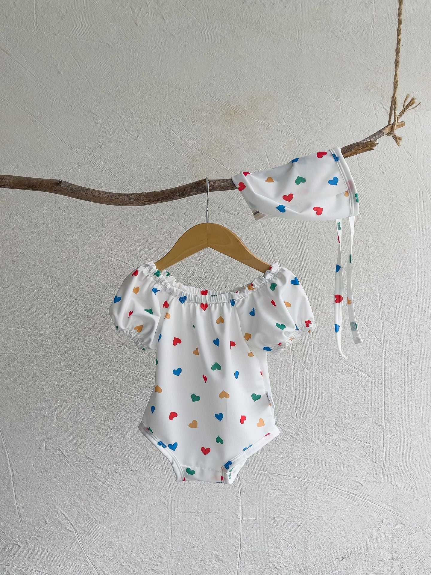 Arrival Girls’ Hearts Pattern Swimwear with Hat Set, MyKids-USA®, Baby & Toddler Swimwear, MyKids-USA -  -  -  -  -  -  - .