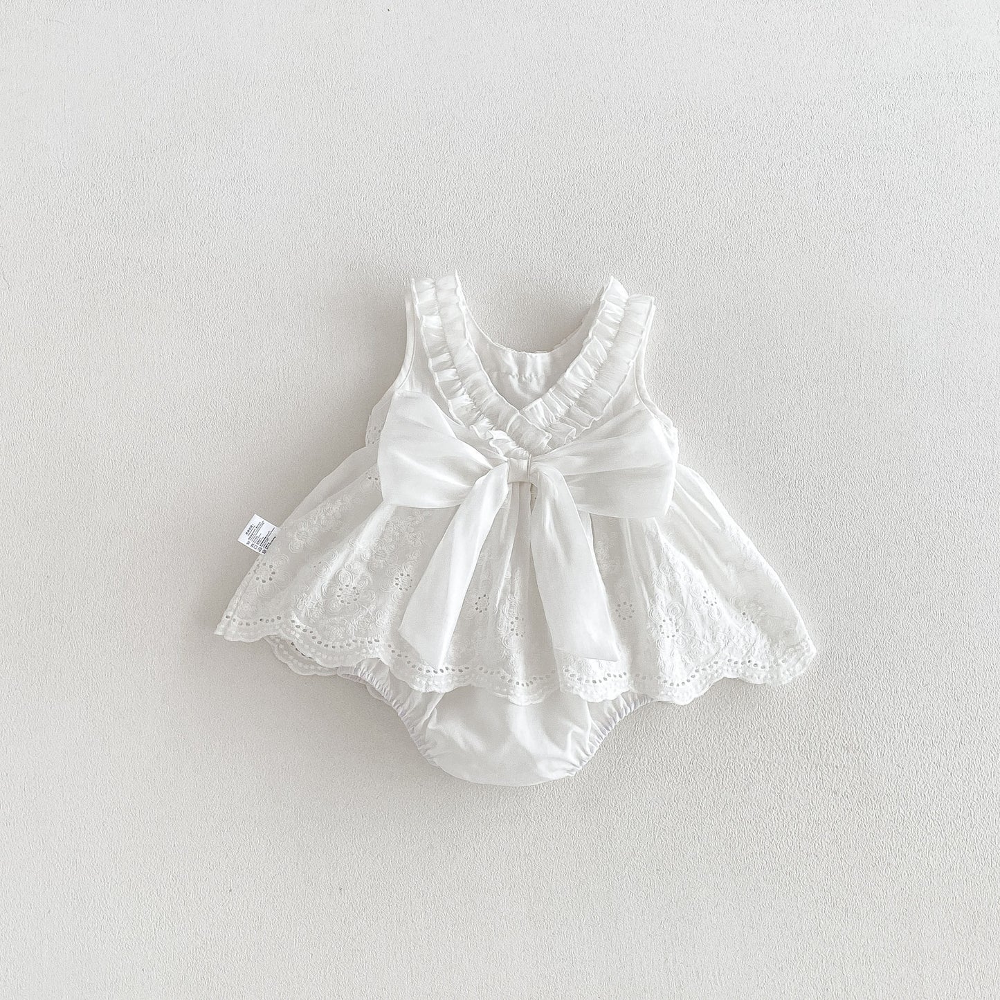 Design Summer Baby Kids Girls Sleeveless Solid Color Floral Pattern Bodysuit Dress