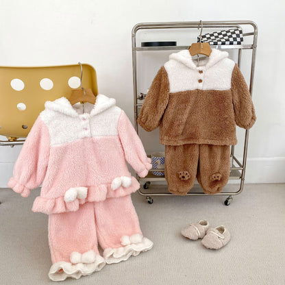Winter and Spring Baby Kids Long Sleeves Cute Cartoon Pattern Top and Pants Fluffy Clothing Set, MyKids-USA®, Baby & Toddler Outfits, MyKids-USA -  -  -  -  -  -  - 