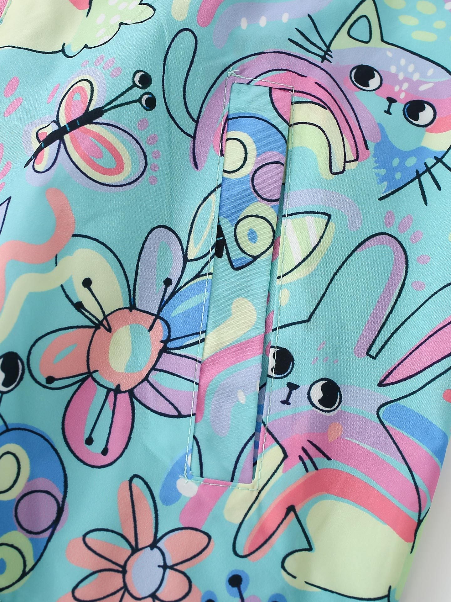 MyKids-USA® Autumn Arrival Girls’ Flowers and Animals Cartoon Pattern Coat