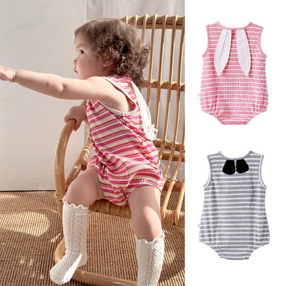 Summer Arrival Baby Cute Striped Sleeveless Rabbit Cartoon Design Onesies, MyKids-USA®, Baby One-Pieces, MyKids-USA -  -  -  -  -  -  - 
