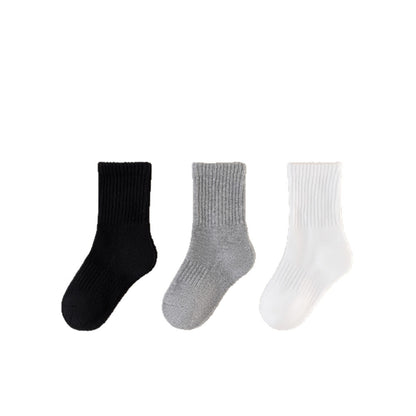 Autumn and Winter Arrival Baby Unisex Breathable Solid Color Warm Casual Socks 1 Lot=3-Pair Set, MyKids-USA®, Baby & Toddler Socks & Tights, MyKids-USA - Size/Age - M (3-5Y) - Color - Black -  -  - TR2601181505-B.