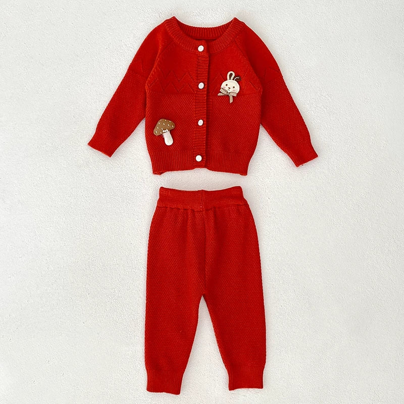 Arrival Autumn Baby Girls Long Sleeves Hollow-out and Cartoon Pattern Knitted Top Cardigan and Long Trousers Clothing Set, MyKids-USA®, Baby & Toddler Outfits, MyKids-USA -  -  -  -  -  -  - 